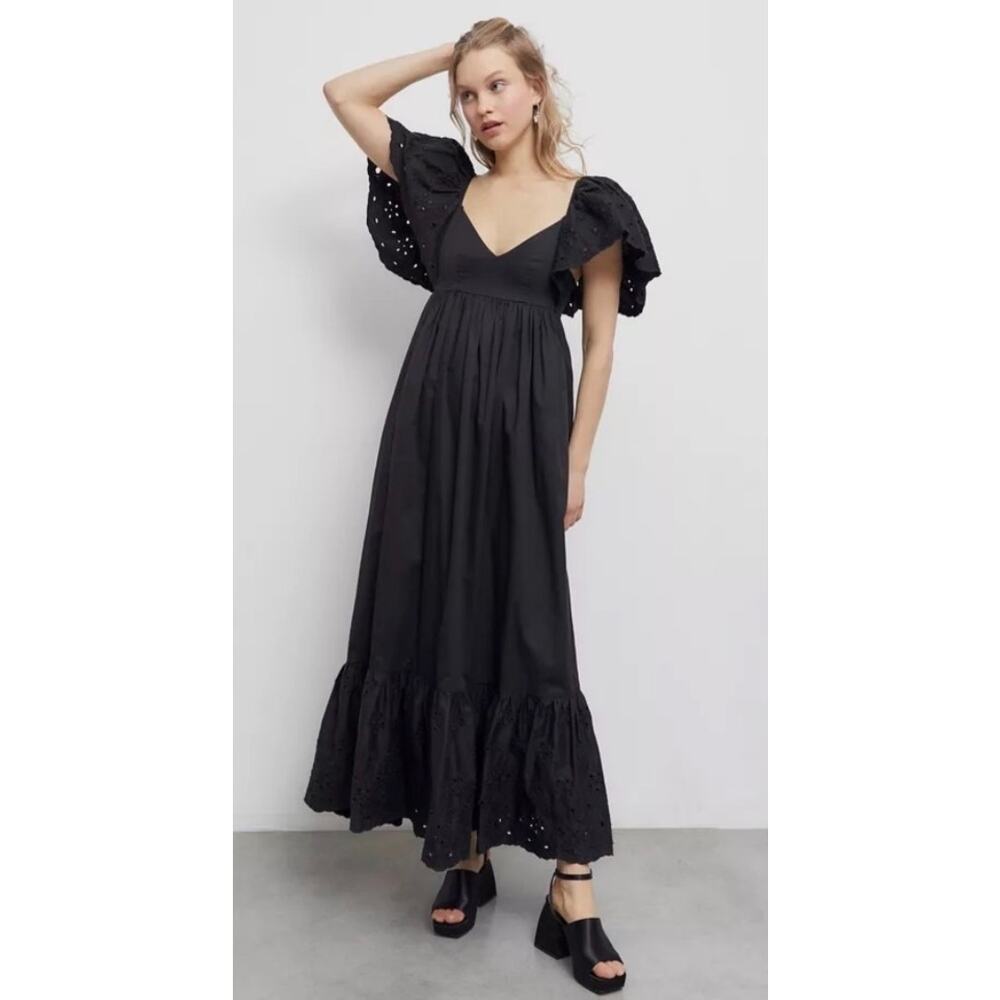 En Saison Barnette Cotton Poplin Maxi Dress Women's Sz. M